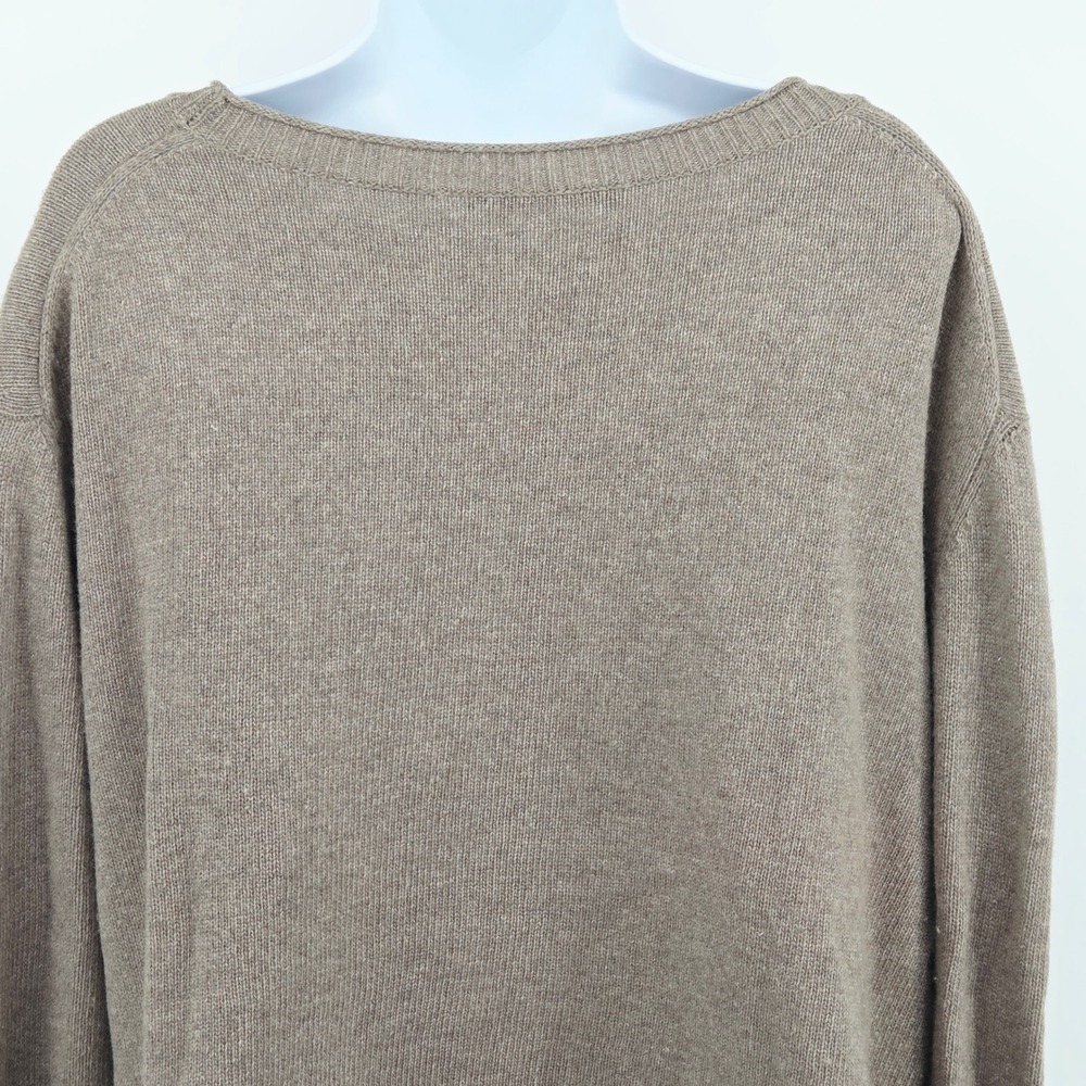 Jenni Kayne Wool Cashmere Blend Everyday Sweater Knit Oversized Taupe Brown XL - Picture 8 of 16